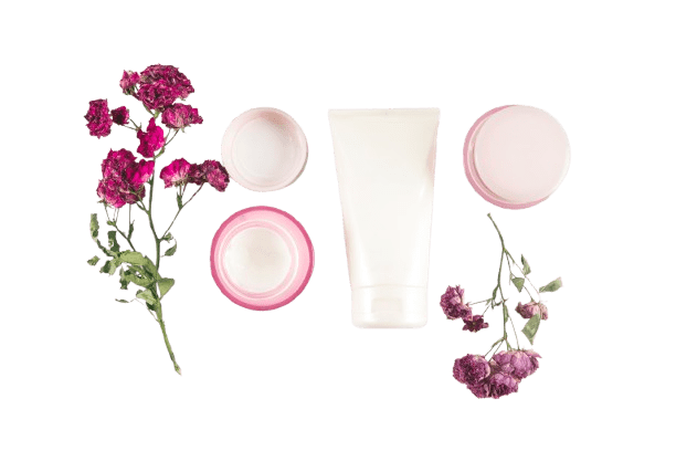 high angle view beauty creams flowers marble removebg preview